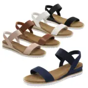 Dream Pairs Women Espadrilles Sandals Elastic Ankle Strap OPen Toe Wedge Sandals