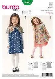 Burda Sewing Pattern 9400 Girls Childs Dress Size 2-7 Euro 92-122