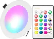 zolyet 5W s Recessed Lighting Downlight with Remote Control 16 Color & 4 Flashing Modes Dimmable Color C Floodlight Ceiling Light 5W Light & Remote
