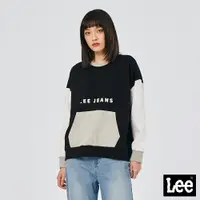 在飛比找樂天市場購物網優惠-Lee 撞色口袋長袖圓領厚T恤 女 Modern 氣質黑