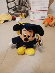 Disney Mickey Mouse Gradnite Graduation Bean Bag with Tags 9" Plush Graduate