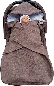 Car Seat Blanket - Premium Wool Stroller Blanket with a Hood & Leg Pouch - Double Sided Carseat Blanket for Optimal Insulation - Car Seat Blankets for Babies Winter Essential