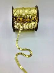 TRIMPLACE GOLD 1/4 INCH SLUNG SEQUIN 72 Yards