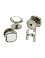 [Cudworth] Mother of Pearl Screw Studs Set of 4 in Silver