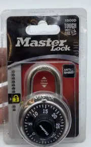 Master Lock Anti-Shim 3-Digit Combination Lock #1500D Black 3/4" 19mm