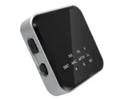 Wireless Transmitter Multifunctional Low Latency LED Light Display Bluetooth-compatible5.2 3.5mm Stereo Adapter for Loudspeaker - Black