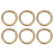 6Pcs Spring O Rings 1" Round Trigger Snap Hook Circle Gold Key Ring Clip