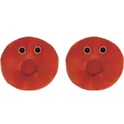 2x Giant Microbes Red Blood Cell Human Biology Soft Plush Cuddle Stuffed Toy