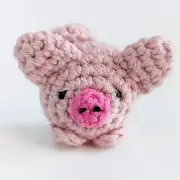 1.18" HANDMADE CROCHET AMIGURUMI TOY PIG. HANDMADE STUFFED TOY PIG