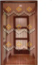 31 Strands Brown Wood and Bamboo Beaded Curtain for Doorway, Handmade Window Curtain Panels Door Bead String Curtains Hanging Room Divider Decorative - Wave Flower