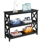 3 Tier X-Design Console Table with Storage Shelves, Multiple Colors