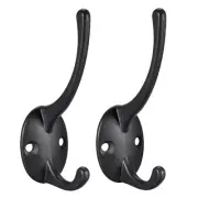 Dual Prong Coat Hooks Wall Mounted Double Towel Hook 87mm x 29mm x 46mm 2pcs