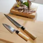 JAPANESE CHEF Kitchen Knife left-handers Satake Seki Set of 2 Deba and Sashimi