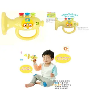 【Fun心玩】RR44862/63/64 特價 正版 麗嬰 Pororo小小鋼琴 吉他 喇叭 快樂小企鵝 彌月 玩具
