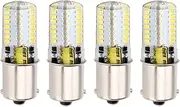 Ba15s Led P21w 1156 S8 Bulb 12V Ac/Dc 1141 Single Contact Base, Waterproof bulb, 6 Watt Cool White 6000K for RV, Reversing lights, Boat, Lawn tractors, Mower, Landscape Lighting. (Pack of 4)