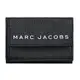 MARC JACOBS 白字LOGO牛皮三折釦式短夾(黑)