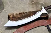 "Egyptian Khopesh Sword - Full Tang Carbon Steel Blade with Wood Handle Ancient