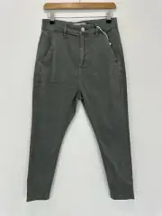 Decjuba D-Luxe Drop Crotch Pants Women 8 (28x24.5) Green Skinny Stretch NEW