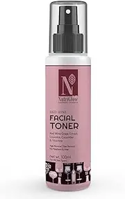 NUTRIGLOW Advanced Organics Red Wine Facial Toner/Anti-Ageing/Reduces Wrinkles/With Red Wine Grape Extracts, Liquor Ice And Vitamin A,C,E -(100 Ml)