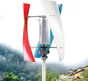24V,3 Blades Vertical Magnetic Levitation Upright Wind Generator, 12000W Vertical Wind Turbine Generator with Controller for Outdoor Garden (220V)