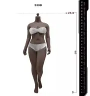 USA S39B PHICEN 1/6 Steel Skeleton Seamless BLACK Female Body PLUS SIZE L Bust