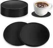12 Pcs Silicone Coasters for Drinks, Black Round Mugs Coasters Pads Mats, Protect Furniture from Scratch & Water Marks, Non Slip, for Coffee Beer Glass Home Bar