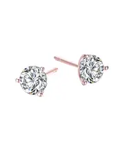 Genevive 14K Rose Gold Vermeil CZ Stud Earrings
