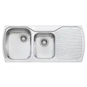 OLIVERI 1 3/4 DBL BOWL SINK W/ DRAIN MO711