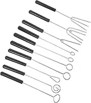OKUMEYR 10pcs Chocolate Dipping Fork Set Stainless Steel Candy Dipper Tool for Fondue and Dessert for Cheese and Chocolate Melting at Parties and Gatherings