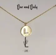 Adjustable "L" Pendant Initial Necklace 16-18 Inch 18k Gold Plated