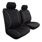 Black Canvas Front Seat Covers For Volkswagen T-Roc R Grid