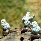 Resin Mini Owl Figurine Fairy Garden Simulation Birds Mini Sculptures Decor