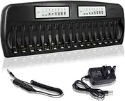 Palobatteryuk CITYORK 16 Bays/Slots Smart Battery Charger,AA,AAA,Ni-MH,Ni-CD Rechargeable Batteries Charger with Intelligent LCD Display & Discharging and Built-in IC Protection (NC31)