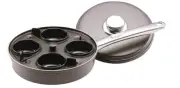 Non Stick Egg Poacher Pan Skillet Lid Aluminum Eggs Poaching Cup 8 Inch 4 Cups