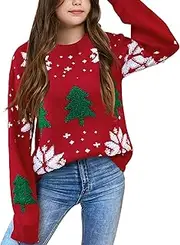 [XuBa] Girls Sweater Pullover Cable Knit Long Sleeve Turtleneck Chunky Warm Top