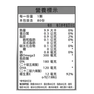 德之寶深海魚油軟膠囊80PC錠 x 1BOX盒【家樂福】