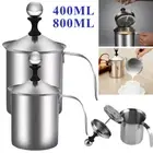 Manual Milk Frother Double Mesh Coffee Cappuccino Foamer Creamer 400ml 800ML New