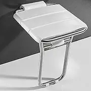 FFSPIIO White Wall Mount Shower Chair, Adults Elderly Disabled Bathing Aid Home Fold-Up Bath Bench Folding Bathroom Stools Shower Chair