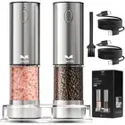 Electric Salt and Pepper Grinder Set Rechargeable, Yumcian Automatic Shakers ...
