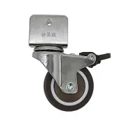 2" Edge Mount 0.7" Board TPE Wheel 360 Rotation Swivel Caster 1 PC