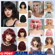 Fashion Full Wig Short Curly Hair With Bangs Cosplay Party Curly Wigs Ripple Wig