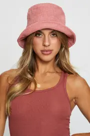 Pink Corduroy Bucket Hat - Size ONE, Women's Hats