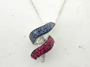 LeVian 14K White Gold Ruby G-H SI1 Diamond 0.97 cts 18" Pendant Necklace