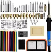79Pcs Wood Burning Kit Iron Leather Soldering Pyrography Pen Adjustable Switch