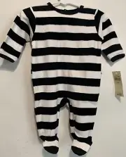 Leveret Boys Bodysuit, Black/White, 3 Months