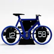 MCDFL Bicycle Modern Design Stainless Steel Panels Clock Multi-Color Sport Mechanical Flip Down Clock (Blue)
