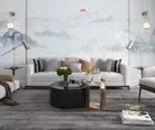 3D Landscape Painting Sun Birds Self-adhesive Removeable Wallpaper Wall Mural