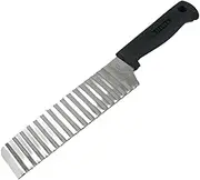 uxcell Home Kitchen Plastic Handle Stainless Steel French Fries Potato Carrot Wavy Crinkle Cutter Slicer Handheld Chipper Chopper