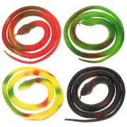 4 Pack Realistic Rubber Snakes for Garden Props Birds Squirrels Mice Scare Toy