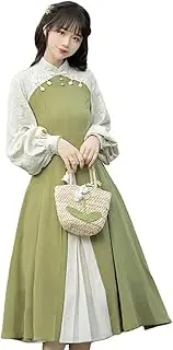 [TTYAO REII] Elegant Oriental Style Cheongsam Dress Mandarin Collar Qipao Skirt New Chinese Hanfu Dress for Women